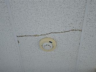 Cracked ceiling tiles